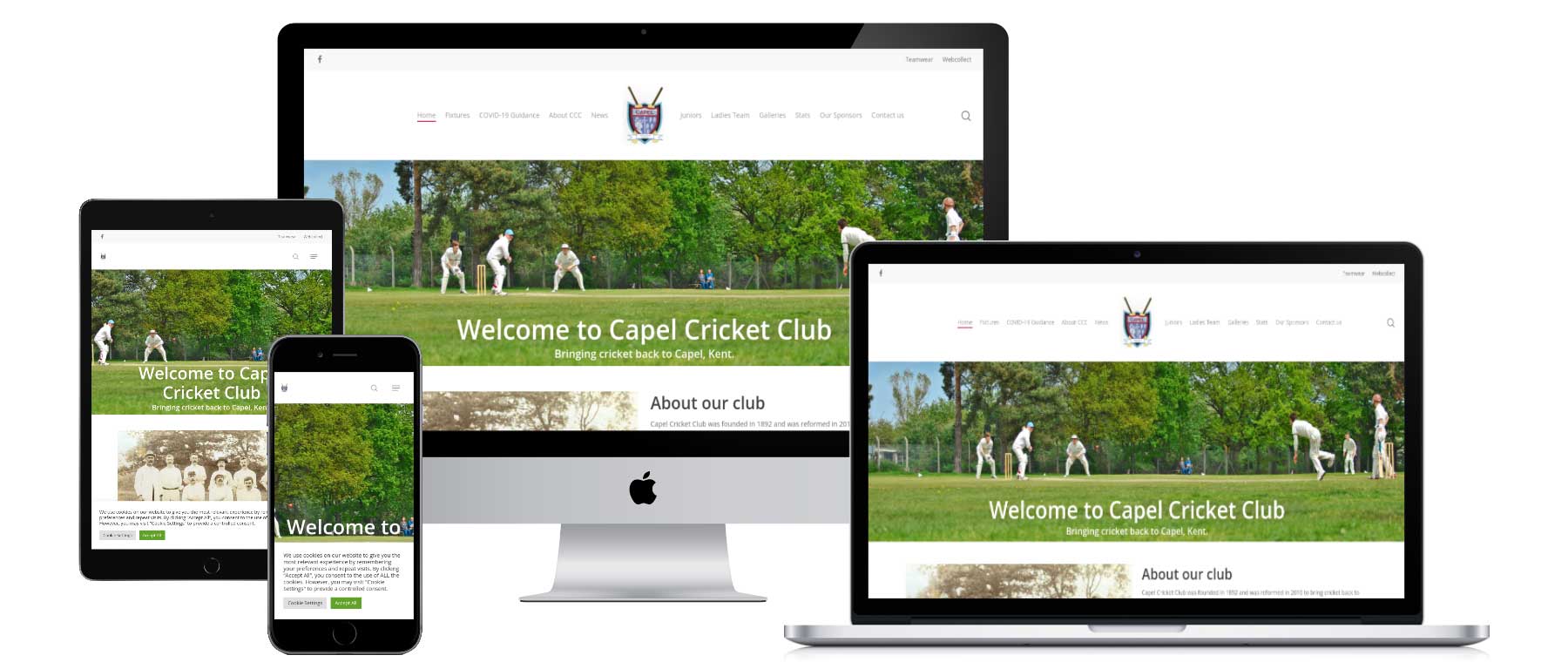a sports website for Capel Cricket Club